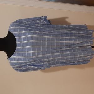 Loft blue plaid shirt